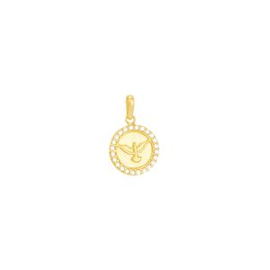 Pingente em Ouro 18K Medalha Divino com Zircônia - AU5031