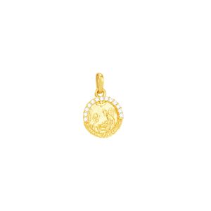Pingente em Ouro 18K Medalha Lembrança do Batismo - AU5033