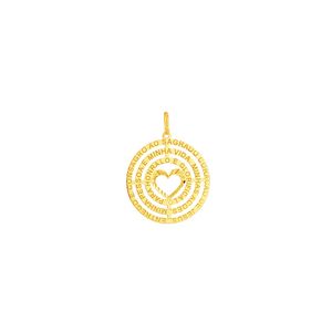 Pingente em Ouro 18K Mandala com Coração - AU5135