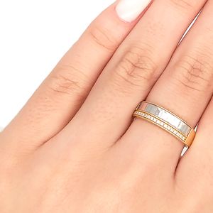 Anel em Ouro 18K Bicolor e Diamantes - AU5105