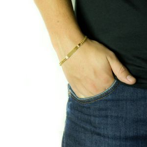 Pulseira em Ouro 18K Placa com Elos Grumet - AU5260