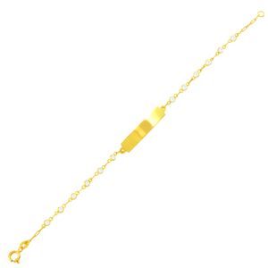Pulseira Infantil em Ouro 18K Placa com Pontos de Luz - AU5295