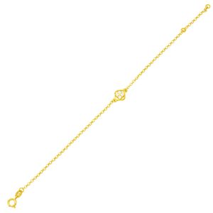 Pulseira Infantil em Ouro 18K Flor com Zircônias - AU5302