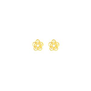 Brinco Infantil em Ouro 18K Flor com Zircônia - AU5322