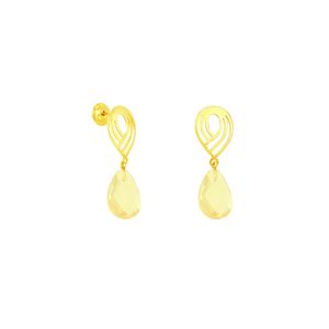Brinco em Ouro 18K Base e Cristal Citrino  - AU5331