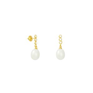 Brinco em Ouro 18K Base com Zircônias e Pérola  - AU5338
