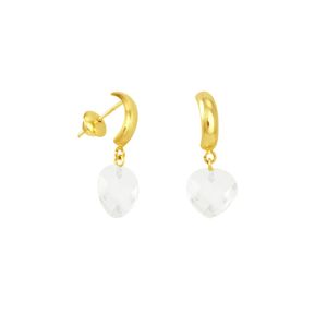 Brinco em Ouro 18K Base e Cristal Coração - AU5351