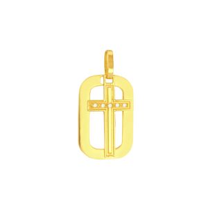 Pingente em Ouro 18K Placa com Cruz - AU5405
