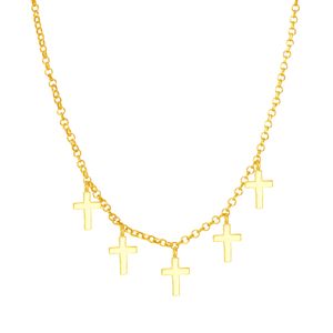 Gargantilha Choker em Ouro 18K Cruz - AU5431