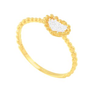 Anel em Ouro 18K Coração Pavê com Zircônias - AU5433