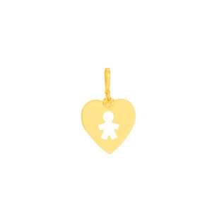 Pingente em Ouro 18K Coração com Menino - AU5488