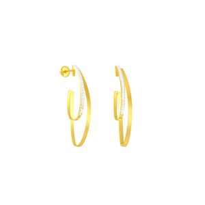 Brinco em Ouro 18K Meia Argola Dupla - AU5526