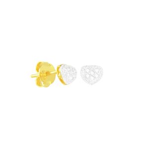 Brinco em Ouro 18K Coração com Diamantes - AU5587