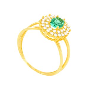 Anel em Ouro 18K Pavê com Zircônias - AU3828