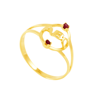 Anel Infantil em Ouro 18K ABC com Rubis - AU5020
