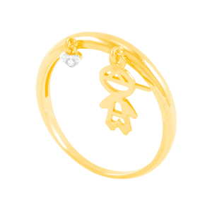 Anel em Ouro 18K Menino Coração com Zircônia - AU5156