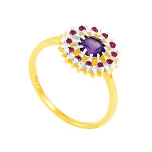 Anel em Ouro 18K Ametista, Rubi e Diamantes - AU4934