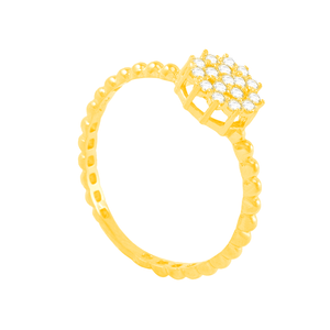 Anel em Ouro 18K Pavê com Zircônias - AU4837