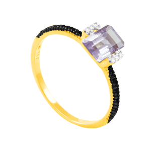Anel em Ouro 18K com Ametista, Diamantes e Espinélio - AU4751