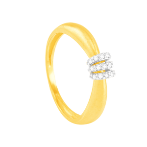 Anel em Ouro 18K Fosco com Diamantes - AU4550