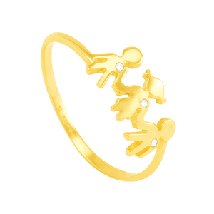 Anel em Ouro 18K Meninos e Menina - AU4469