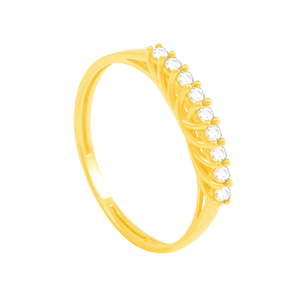 Meia Aliança em Ouro 18K com Diamantes - AU4249