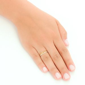 Anel em Ouro 18K Esperança com Zircônias - AU4143