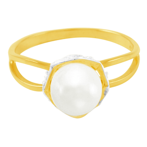 Anel em Ouro 18K com Pérola e Diamantes - AU4724