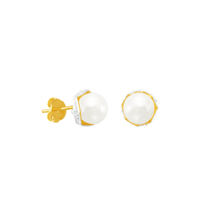 Brinco em Ouro 18K Pérola e Diamantes - AU4742
