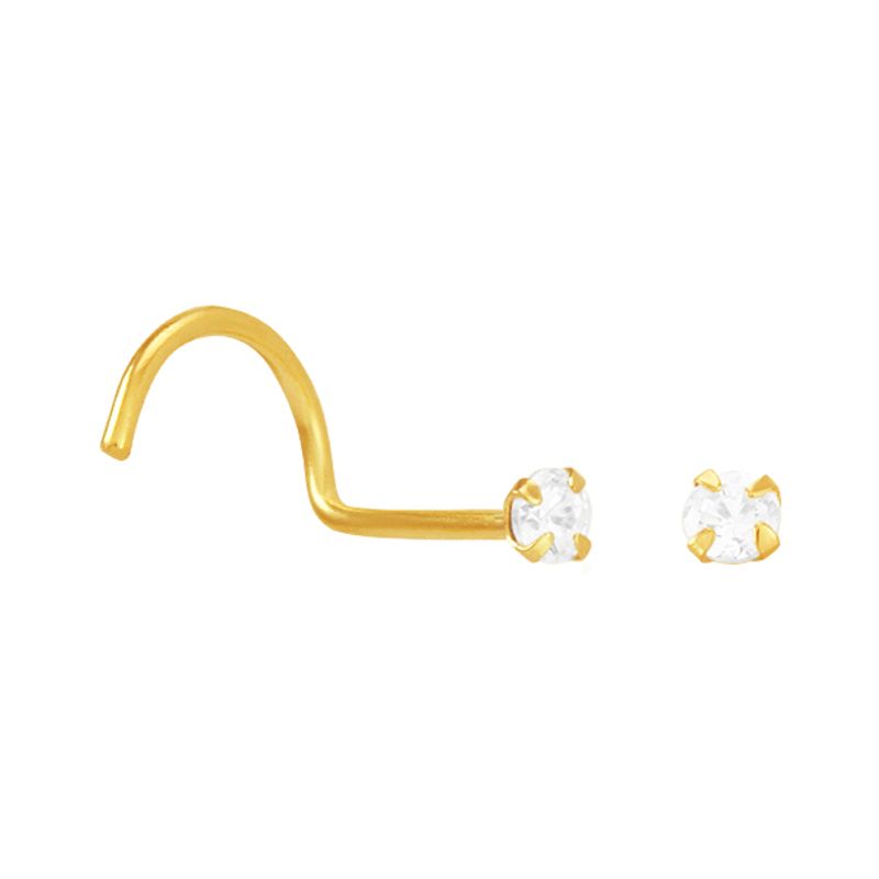 Piercing Nariz Ouro 18k Ponto De Luz Pedra Zircônia G Grande