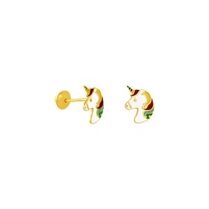 Brinco Infantil em Ouro 18K Unicórnio- AU5703