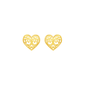 Brinco em Ouro 18K Coração Vazado - AU5793