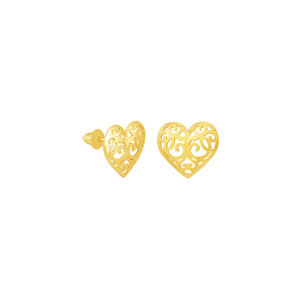 Brinco em Ouro 18K Coração Vazado - AU5793