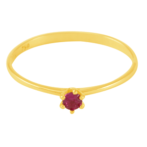 Anel em Ouro 18K Solitário com Zircônia - AU3284