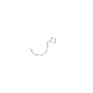 Piercing de Nariz em Ouro Branco 18K com Zircônia - AU5693