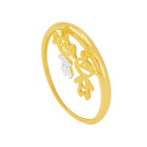 Anel em Ouro 18K Menina e Menino com Zircônia - AU5162