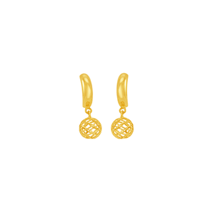 Brinco em Ouro 18K Meia Argola com Bola - AU5882