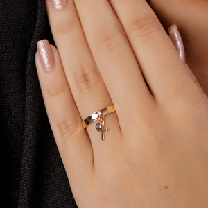 Anel em Ouro 18K com Pingente e Pedra - AU5965