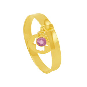 Anel em Ouro 18K com Pingente e Pedra - AU5997