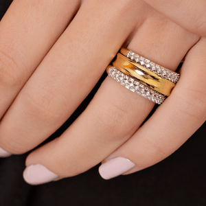 Aparador de Aliança em Ouro 18K com Diamantes - AU5859