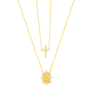 Escapulário em Ouro 18K Diamante - AU6094