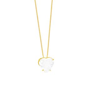 Colar em Ouro 18K Coração Ponto de Luz - AU6095