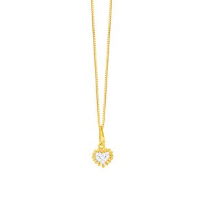 Colar em Ouro 18K - Coração de Zircônia - AU6065