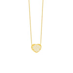 Colar em Ouro 18K com Coração de Zircônia - AU5893