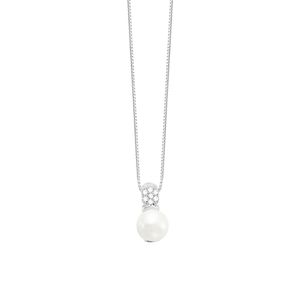 Colar em Ouro Branco 18K com Perola e Diamante - AU5836