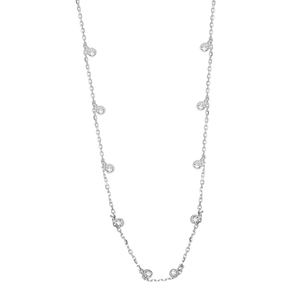 Gargantilha em Ouro Branco 18K Diamantes - AU6184