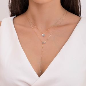 Gargantilha em Ouro 18K Gravata com Topázios - AU5094