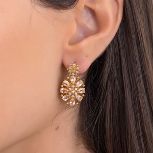 Brinco em Ouro 18K Morganita e Diamantes - AU3755