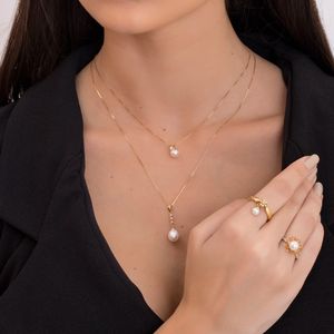 Gargantilha em Ouro 18K Pérola com Zircônia - AU2160
