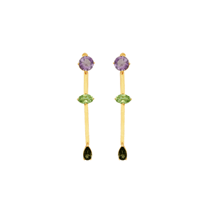 Brinco em Ouro 18K com Pedras Brasileiras - AU6290